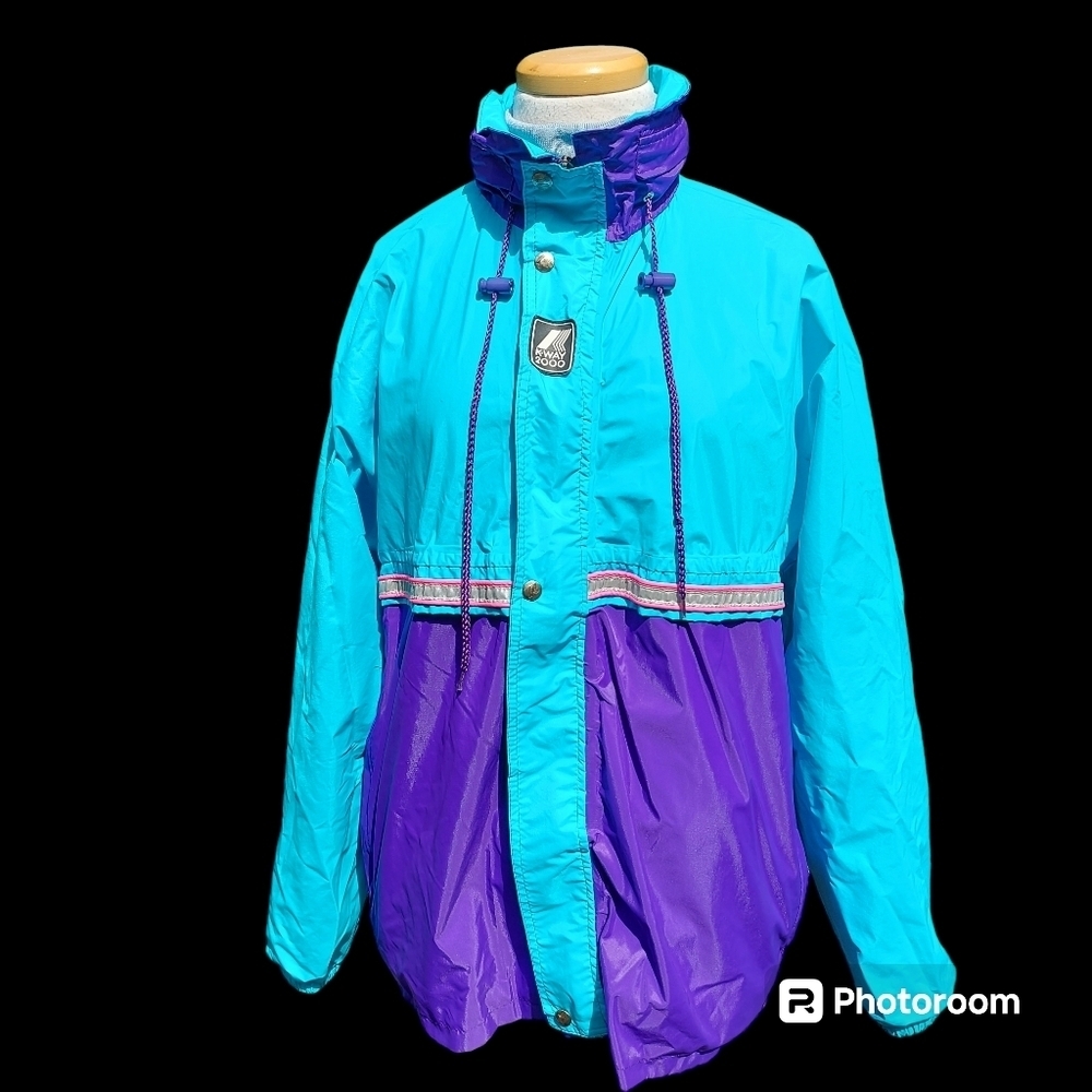 Vintage KWAY packable full zip jacket lightweight coat K-Way